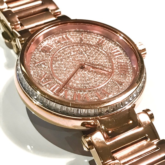 MICHAEL KORS “SKYLAR CRYSTAL PAVE” MK5868 ROSE GOLD WATCH - Picture 8 of 10